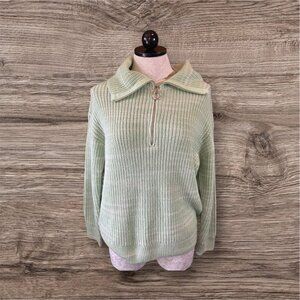 Talbots PETITES PL Sweater Pullover Knit Long Sleeve 1/4 Zip Cotton Blend NWT